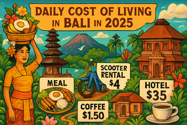 2025年のバリ島の1日の生活費