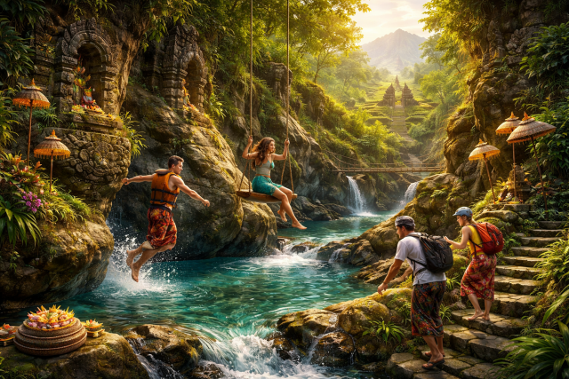 Aventuras en los cañones ocultos de Bali: Un viaje entre el agua, la piedra y el espíritu.