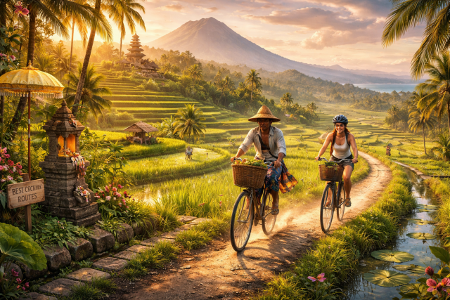 I migliori itinerari ciclabili attraverso le risaie di Bali