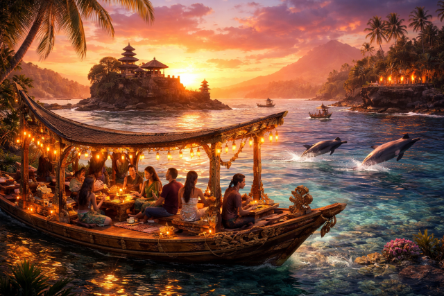 Le crociere al tramonto più spettacolari di Bali: navigare nell'ora d'oro dell'isola.