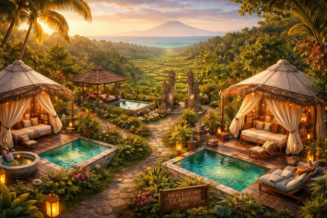 Le nuove esperienze di glamping di lusso a Bali: tende, risaie e tranquillità